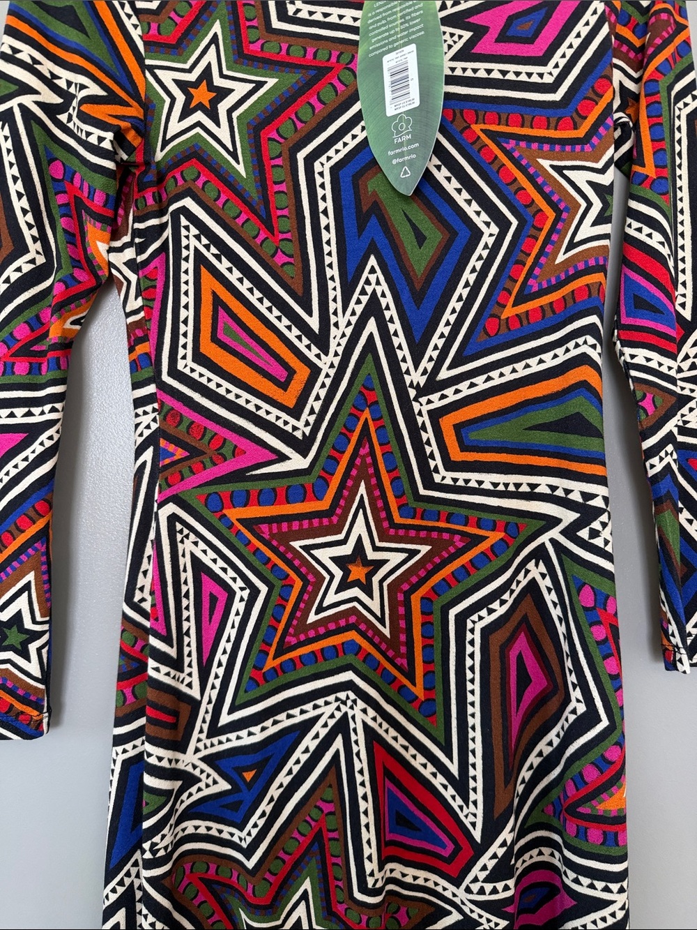 FARM Rio Multicolor Star-Print Long Sleeve Maxi Dress - Picture 3 of 3